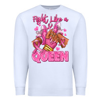 White Survivor queen Breast Cancer afro girl sneakers Premium Sweatshirt - RanaPortraitStore