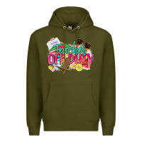 Army Green teacher off duty Premium Hoodie - NancyCooperArtShop