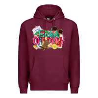 Burgundy teacher off duty Premium Hoodie - NancyCooperArtShop