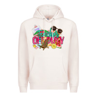 Pale Pink teacher off duty Premium Hoodie - NancyCooperArtShop