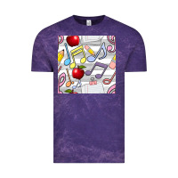 Cloud Purple music class seamless pattern Vintage Tee - BundleAndBundleShop