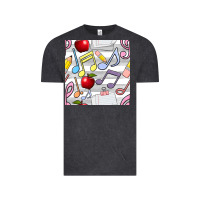 Vintage Black music class seamless pattern Vintage Tee - BundleAndBundleShop