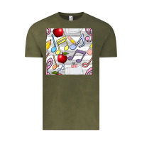 Vintage Olive music class seamless pattern Vintage Tee - BundleAndBundleShop