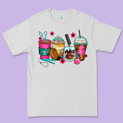 Hairstylist Coffee Cups Premium Tee Designed By Zillion Design Studio