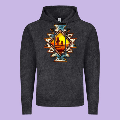 Cowhide Leopard Sunset Aztec Vintage Hoodie Designed By Jahusdesignshop