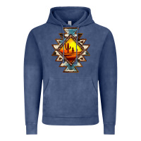 Vintage Denim cowhide leopard sunset aztec Vintage Hoodie - JahusDesignShop