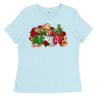 Baby Blue viva mexico Ladies Tee - Zillion Design Studio