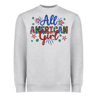 Heather Grey all american girl Heavyweight Sweatshirt - Artiststas