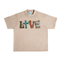 French Oak western love with cross Urban Heavy Tee - Artiststas