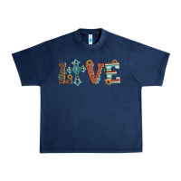 Navy western love with cross Urban Heavy Tee - Artiststas