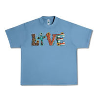 Pebble Blue western love with cross Urban Heavy Tee - Artiststas