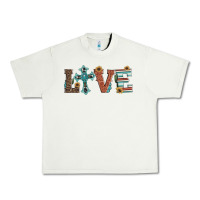 Pistachio western love with cross Urban Heavy Tee - Artiststas