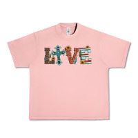 Salmon western love with cross Urban Heavy Tee - Artiststas