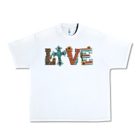 White western love with cross Urban Heavy Tee - Artiststas