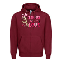 Burgundy clouds of love Zipper Hoodie - MaliasSmallBusiness