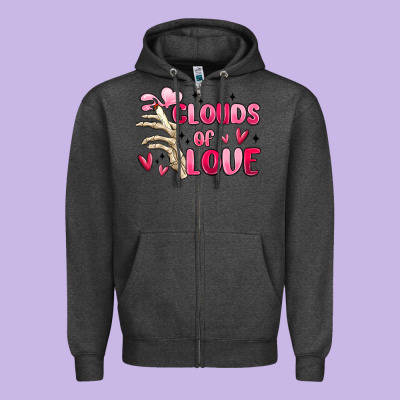 Clouds Of Love Zipper Hoodie Designed By Maliassmallbusiness