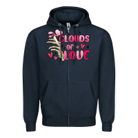 Navy clouds of love Zipper Hoodie - MaliasSmallBusiness