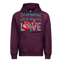 Mauve Wine Let all that you do be done in love 1 corinthians Urban Hoodie - HowdyJamesFarm