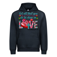 Navy Let all that you do be done in love 1 corinthians Urban Hoodie - HowdyJamesFarm