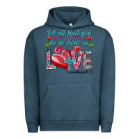 Pigment Midnight Navy Let all that you do be done in love 1 corinthians Urban Hoodie - HowdyJamesFarm