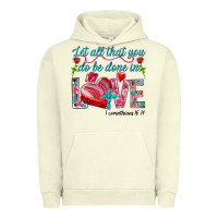 Pigment Pistachio Let all that you do be done in love 1 corinthians Urban Hoodie - HowdyJamesFarm