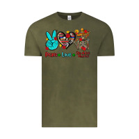 Vintage Olive peace love dia de los muertos Vintage Tee - AdoDesignShop