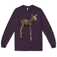 Plum moose fawn deer Long Sleeve Tee - LillyAllenDesigns