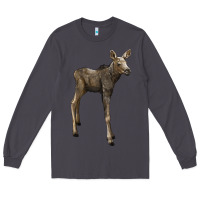 Smoke moose fawn deer Long Sleeve Tee - LillyAllenDesigns