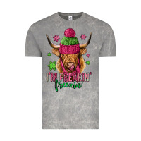 Cloud Rock i'm freakin freezin pink christmas long haired cow Vintage Tee - Jasminsmagicworld