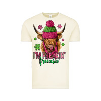 Vintage Arctic i'm freakin freezin pink christmas long haired cow Vintage Tee - Jasminsmagicworld