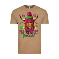 Vintage Coffee i'm freakin freezin pink christmas long haired cow Vintage Tee - Jasminsmagicworld