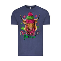 Vintage Denim i'm freakin freezin pink christmas long haired cow Vintage Tee - Jasminsmagicworld