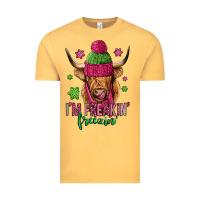 Vintage Mustard i'm freakin freezin pink christmas long haired cow Vintage Tee - Jasminsmagicworld