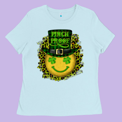 Ladies Tee st. patrick's day pinch proof lucky face