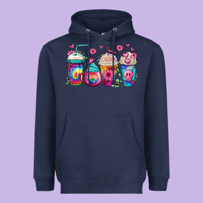 Tie Dye Hippie Coffee Cups Heavyweight Hoodie Designed By Jasminsmagicworld