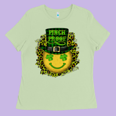 Ladies Tee st. patrick's day pinch proof lucky face