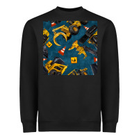 Black construction vehicles seamless pattern Heavyweight Sweatshirt - BundleAndBundleShop