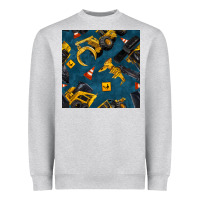 Heather Grey construction vehicles seamless pattern Heavyweight Sweatshirt - BundleAndBundleShop