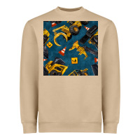 Mushroom construction vehicles seamless pattern Heavyweight Sweatshirt - BundleAndBundleShop