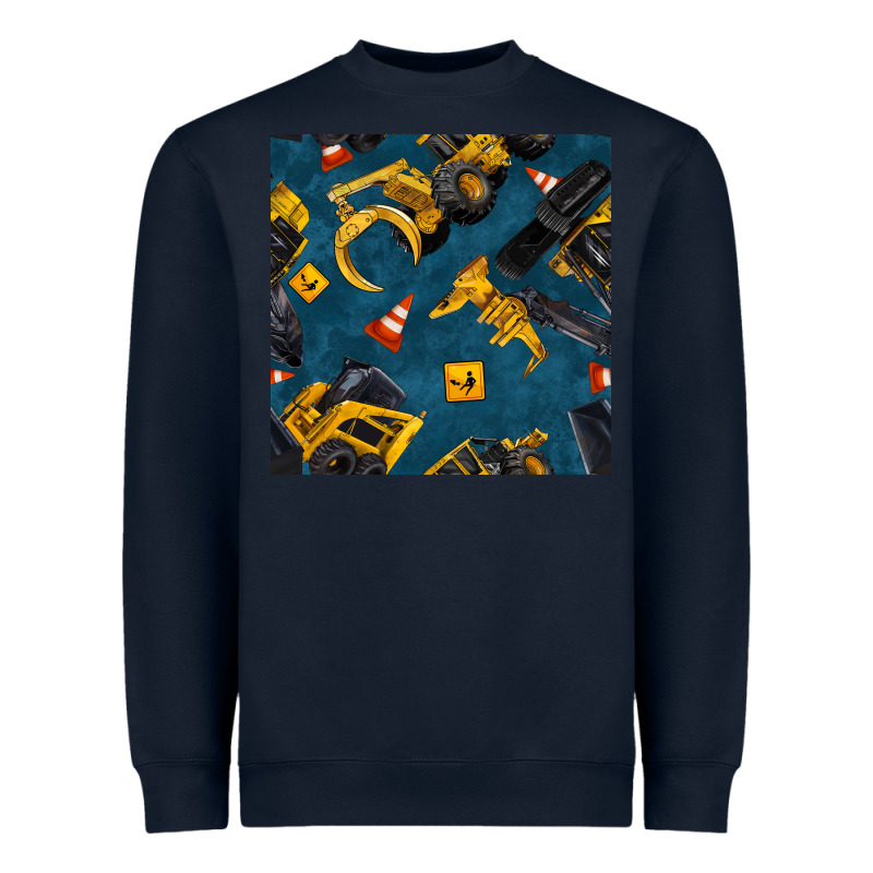 Construction Vehicles Seamless Pattern Heavyweight Sweatshirt by BundleAndBundleShop | Teevron