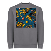 Storm construction vehicles seamless pattern Heavyweight Sweatshirt - BundleAndBundleShop