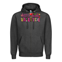 Charcoal Heather little miss valentine Zipper Hoodie - NancyCooperArtShop