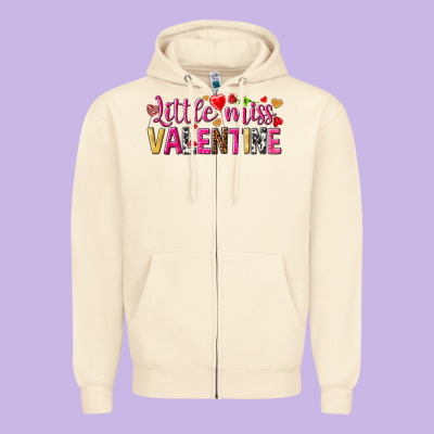 Little Miss Valentine Zipper Hoodie Designed By Nancycooperartshop