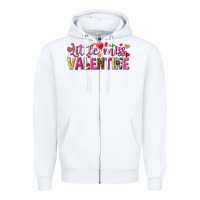White little miss valentine Zipper Hoodie - NancyCooperArtShop