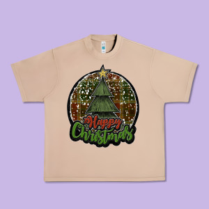 Happy Christmas Black Urban Heavy Tee Designed By Jahusdesignshop