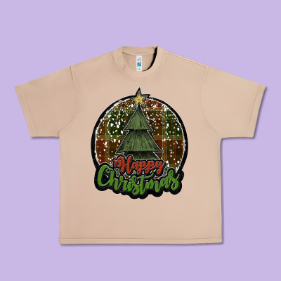 Happy Christmas Black Urban Heavy Tee Designed By Jahusdesignshop