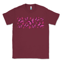 Burgundy breast cancer butterflies Classic Tee - Jasminsmagicworld
