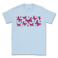 Dusty Blue breast cancer butterflies Classic Tee - Jasminsmagicworld