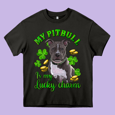 St Patricks Day My Pitbuli My Lucky Charm Heavy Core Tee Designed By Ranaportraitstore