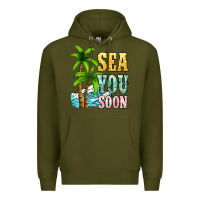 Army Green Sea you soon Premium Hoodie - NancyCooperArtShop